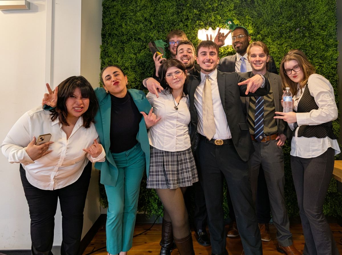 Thrive Columbus team posing together at a company event